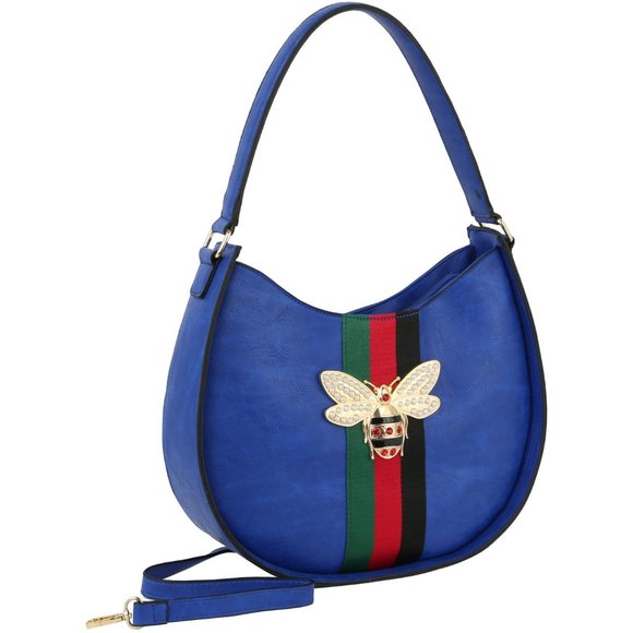 Ladies Luxury Indigo Blue Shoulder Bag and Wallet - Picture 2 of 5